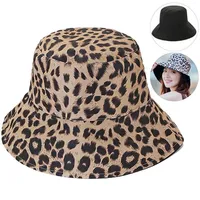 2020 New Fashion Leopard Print Bucket Hat Fisherman Hat Outdoor Travel Sun Cap Hats For Women Summer Beach Drop270N