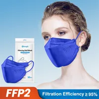 Fashion Face Protective Masks visvormige wilg bladvormige ademende 3D fit dubbel smeltgeblazen stofbestendig volwassen masker