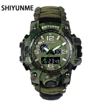 Shiyunme Sports Watch Men LED Digital Quartz Double Display Clock Mens 50m Waterproof Compass Watch Relog Masculino 220524