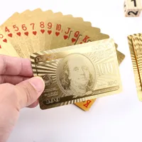 100Sets / Los Papierprodukte Gold Folie plattiert Plastik Poker US -Dollar / Euro -Stil und allgemeiner Stil