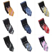 Designer Men slipsar Neck Tie Set Fashion Plaid lyxiga slipsar Handgjorda affärs fritid Cravat Silk Luxury Top Quality With Box