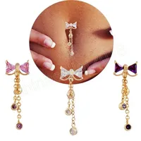 Bow Bar Bar Belly Bully Button Rings Belly Piercing Ombligo Gold Color 316L Steel Steel Right