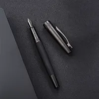 Hongdian 6013 Black Metal Fountain Pen Black/Silver EF/F/Bent Nib with Clip Converter Excellent Business Office Ink Pen 220811