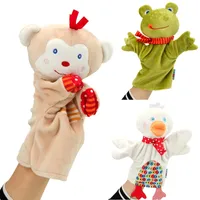 Cute cartoon animal hand puppet plush toy doll little monkey frog duck soothe baby