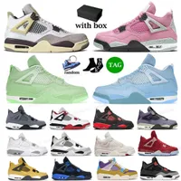 Jumpman 4 OG 4S Sail University Blue Pink Mens Basketball Shoes Bred Red Thunder White Oreo Cactus Jack Infrared Cool Gray Women Sneakers Size 5.5-13 with Box