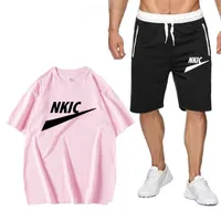 2022 Verão Mens Marca Tracksuit Dois Pedação T-shirt + Shorts Conjuntos Casuais Homens Moda Sportswear Streetwear Sport Suit