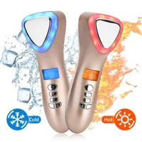 LED Cold Hammer Ultrasonic Cryotherapy Pon Vibration Massager Facial Lifting Shrink Ultrasound Pore Skin Care for Salon2038