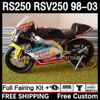 Body and Tank cover For Aprilia RS-250 RSV RS 250 RSV-250 RS250 RR RS250R 98 99 00 01 02 03 4DH.4 RSV250 98-03 RSV250RR 1998 1999 2000 2001 2002 2003 Fairing Kit yellow black