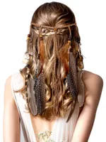 Hair Accessories Feather Headbands Hippie For Women Indian Headband Headpiece Headdress Hairband amvvW