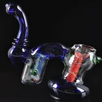 water pipe & Inch Glass Smoking Pipes Soul Hookahs Bubbler Double Chamber Smooth Sprial Recycle Made279g