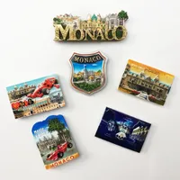 Monaco Fridge Magnets Creative Travel Travel Gift Resin UV Magnet Bergerator Collection 220718