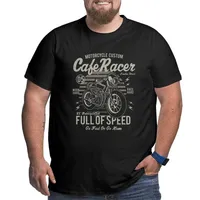 T-shirt Café R Full of Speed ​​Moto T-shirt Vintage Big Tall Trees Vêtements Plus Taille Grand 4XL 5XL 6XL 220408