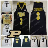2022 Cheap Coilermakers Custom Purdue Basketball Jersey #23 Jaden Ivey 15 Zach Edey 50 Trevion Williams 3 C. Edwards 15 Brees Black White Gold Рубашка мужчин