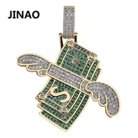 Jinao New Money Cubic Zircon Out Cadena Flying Flying Cash Hip Jewelry Collar Collar Collar para Hombre Mujeres Regalos 201013169Y
