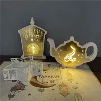 Parti Dekorasyon Eid Mübarek Led hafif fener çaydanlık deve süsü Ramazan Festival Ev Müslüman Dekor Sınırları