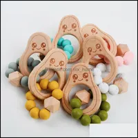 Soothers Teaters Health Care Baby Kids Baby Baby 장난감 팔찌 천연 나무 사인 젖니 구슬 teether n dhwna