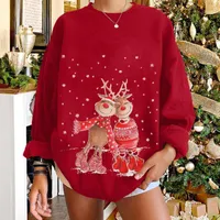 Women's Hoodies & Sweatshirts Women Oversize Sweatshirt Harajuku Loose Christmas Crewneck Long Sleeve Casual Basic Pullover Top Moletom Femi