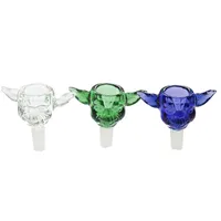 14mm Portable Glass Bowl Adapter Drip Tips Tobacco Hand Pipes Smoking Bubble Head Hookah Accessories Connection Skull Shape
