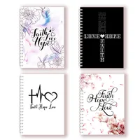 Notepads Faith Hope Love - Christian Spiral Notebook Note Book Writing Pad Journal Jesus Christ Religious Bible Verse Letter Cross Gift