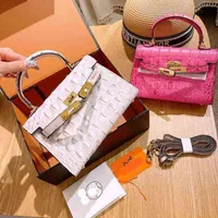 Luxury H Bags Shoulder Messenger New Bag ome Leather Women's Fish Bone Pattern ave Birkinbag Kellybag Factory Mini