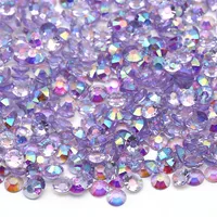 Xulin reçine bedazzler kristal rhinestone şeffaf jöle purple ab non fi fix raund için çivi sanatı dekorasyon341u