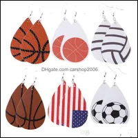 Dangle Chandelier Earrings Jewelry Christmas Accessories Gift Football Pu Leather Pendant Fashion Oval Charms Drop Delivery 2021 Ct5Oq