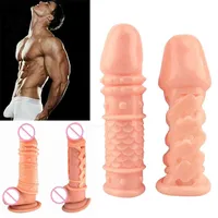 Wolf Massager Vibratore Dente Preservativo Condom Two Piece Set maschio Penis Extension Fun Crystal Lock Essence Masturbation Products JGB1