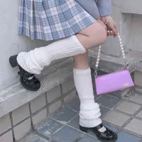 Women's Lolita Socks Leg Warmers Ball Knitted Long Knee Foot Cover Pile Ladies Girls Autumn Winter Warmer