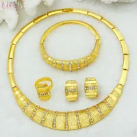 Oorbellen ketting Liffly Bridal 24k gouden sieraden sets Nigeriaanse Afrikaanse bruiloft Dubai Groothandel Hono222222