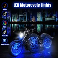 12pcs أضواء LED دراجة نارية مع Bluetooth اللاسلكية لهجة عن بعد الوهج Neon أضواء الغلاف الجوي بار لهارلي ديفيدسون سوزوكي BMW250V