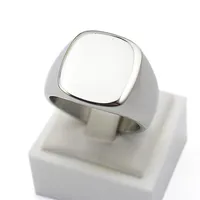 Bulk Ganzes Gravel Polished Plain Custom Design Silber Titan aus Edelstahl Schmuck Customized Signet Ring Band202o