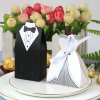 50 100pcs Bride and Groom Casamento Favor Gifts Bag Candy Box DIY com Ribbon Decoration Souvenirs Party Supplies 220627