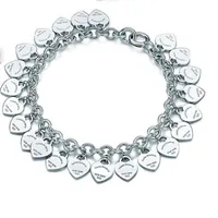 Sterling silver 925 classic fashion silver heart card ladies bracelet jewelry holiday gift 200925242e
