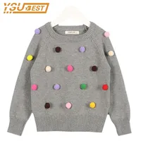 Fashion Boys Jumpers Lovely Baby Girls Boy Sweater Infant 100% Cotton Long Sleeve Coat Ball Design Kids Pullover Sweater LJ201128