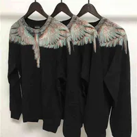 Marcelo Burlon 2022 New Fashion Casual Angel Wings Phantom Sweater 남자 패션 느슨한 플러스 사이즈 커플 MB 깃털 인쇄 풀오버 여성