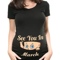 Funny See You In January December Women Pregnant T Shirt Female Maternity Pregnancy Announcement Mom Clothes 220524