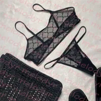 Vrouwen sexy kanten lingerie borduurbrief letter string ondergoed huis textiel push -up bhas set ademende intimaten