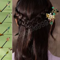 Forks de cabelo de flores chineses Testais longos pauzinhos de cabelo clipes de cabelo imitação de madeira pérolas pérolas de shake shake presente de casamento presente