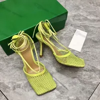 2022 Woman Dress Sandals Shoe Green ostrich Feather Dot WIRE SPARKLE STRETCH Flat botega High Heels Fur Shoes