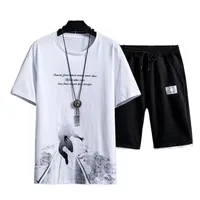 패션로드 프린트 짧은 슬리브 Oneck Tshirt Shorts Sports Suct Sportswear Set Active Wear For Vaction Yoga Daily Wear 220530