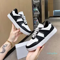 New Men's Ladies Natual Shoes Fashion Leather Colorblock Flat Street Coeen Sneakers Shoes Outdoor Running Shoes 35-45