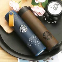 Bottiglie d'acqua Starbucks 2022 GRERS BLACI Black Day Day Car trasportando la corda scarica t￨ in acciaio inossidabile caff￨ caff￨