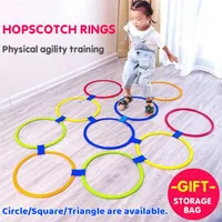 Kinder Brain Games Hopscotch Jump Kreis Ringe Set Kinder Sinnes Spiel Indoor Outdoor Für Training Sport und Unterhaltung Spielzeug 220325