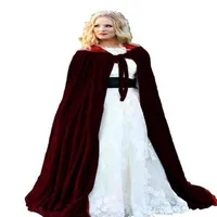 Red lining Wedding Jacket Wraps Warm Velvet Sleeveless Hood Capes Halloween Costumes for Women Men Cosplay Bridal Cloak S-6XL322H