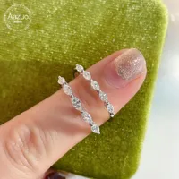 Cluster ringen aazuo originaal 18k wit goud echte diamant mode mooie paarden ooglijn ring voor vrouw cadeau verjaardagcluster