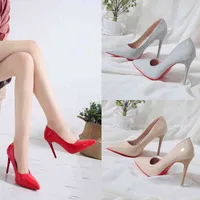 Dress Shoes Pointy Women Red Background Sexy Wedding High Heels Bridal Stiletto Heel Bradesmaid Prom for Lady 5W3N