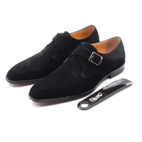 Casual Fashion Speced Toe Wildleder handgefertigt Männer Schuhe Leder Brown Black Business Classic Retro Monk Schuhe KB262