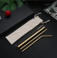 6 renk ücretsiz kombinasyonu !! Özelleştirilmiş Çanta Ambalaj 4 + 1 torba Kullanımlık Paslanmaz Çelik Içme Payet Set Metal Temizleme Fırçası ile