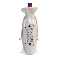14x5.5inch Christmas Decorations Sublimation Blank Wine Bottle Bags with Drawstrings Reusable gift bag Bulk for Halloween Christmas DIY Wedding Party SN6819