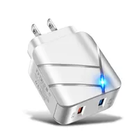 Chargeur USB Charge rapide 3.0 2 port QC3.0 Charge rapide pour iPhone Samsung Xiaomi Huawei Tablet Smart Phone LED Adaptateur